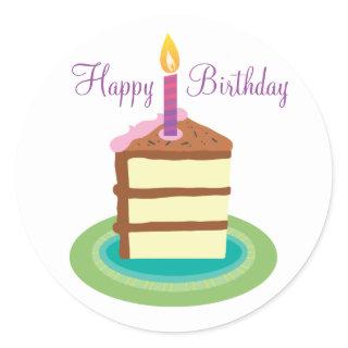 Slice of Chocolate Birthday Cake stickers