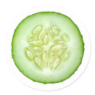 Slice of cucumber classic round sticker