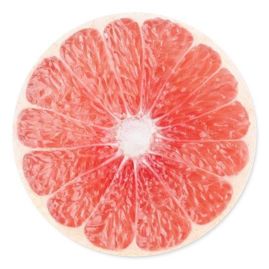 Slice of grapefruit classic round sticker