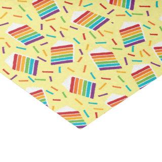 Slice of Rainbow Cake and Sprinkles Patterned Tissue Paper