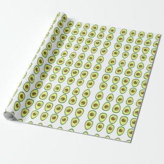 Sliced green avocado on white