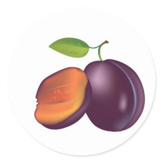 Sliced Open Plum Stickers