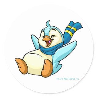 Sliding blue Bruce Classic Round Sticker