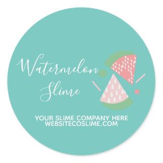 Slime  Business Company Branding Watermelon Classic Round Sticker