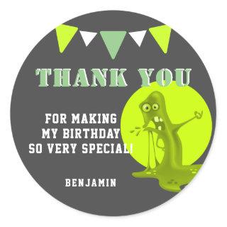 Slime Monster Thank you Birthday Classic Round Sticker