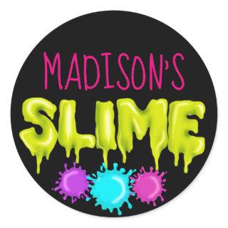 Slime Stickers, Slime Labels, Slime  party favors Classic Round Sticker