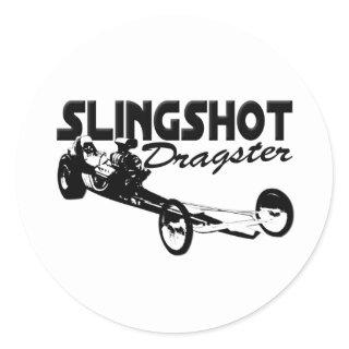 slingshot dragster vintage drag racing classic round sticker