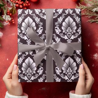 Sliver Floral Damask Seamless Shiny Flower Pattern