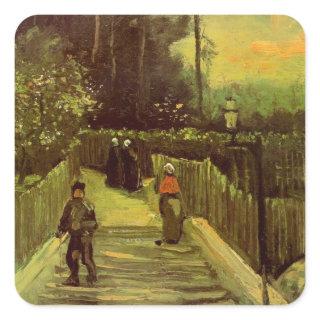 Sloping Path in Montmartre by Vincent van Gogh Square Sticker