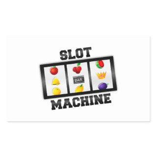 Slot Machine Tilted Icon Rectangular Sticker