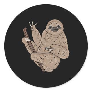 Sloth Asl Hand Gesture Deaf Hearing Loss Awareness Classic Round Sticker