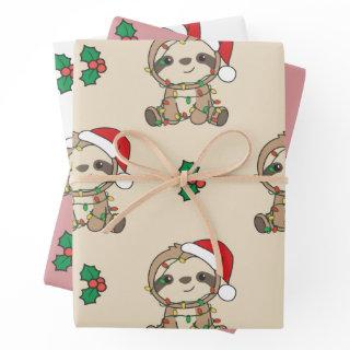 Sloth Christmas Winter Animals Holiday Sloths  Sheets