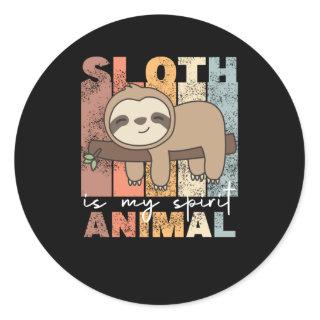 Sloth Is My Spirit Animal - Sweet Sloths Vintage Classic Round Sticker