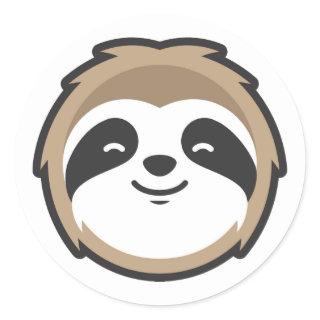 Sloth Mascot Classic Round Sticker