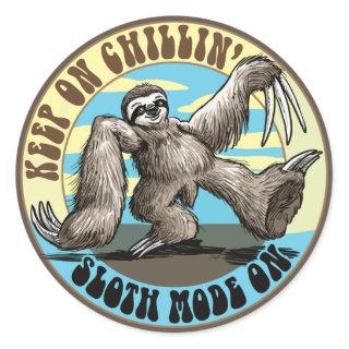 Sloth Mode On Classic Round Sticker