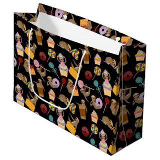 Sloth Sweet Treats Pattern Large Gift Bag