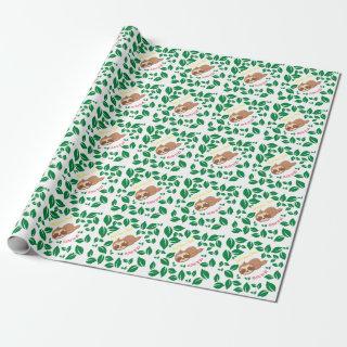 Sloth To Be | Funny Sloth botanical leaves Pattern