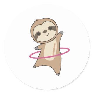 Sloths The Hullern Sport Cute Sloth Funny Classic Round Sticker