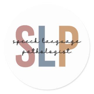 SLP Speech Language Pathologist Retro Classic Round Sticker