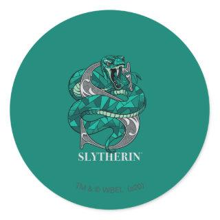 SLYTHERIN™ Crosshatched Emblem Classic Round Sticker