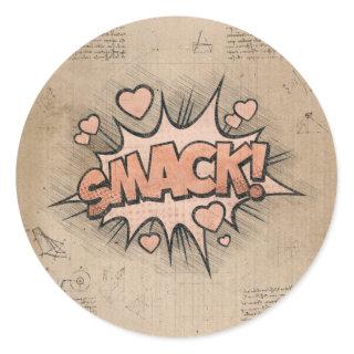 SMACK! Vintage Comic Book Steampunk Pop Art Classic Round Sticker