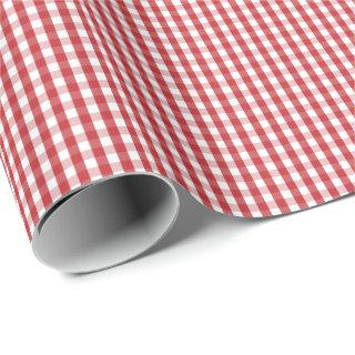 Small Dark Red and White Gingham