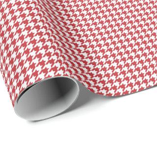 Small Dark Red and White Houndstooth
