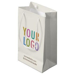 Small Ecru Cream Gift Bag Custom Logo Personalized