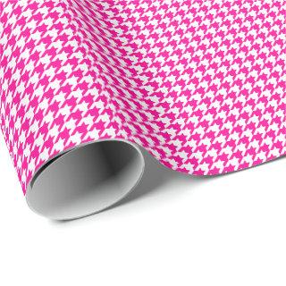 Small Hot Pink and White Houndstooth