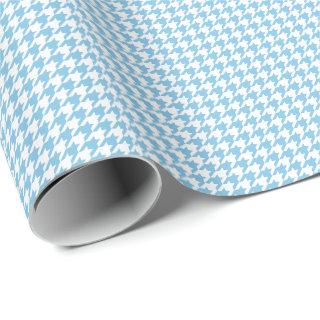 Small Light Blue and White Houndstooth