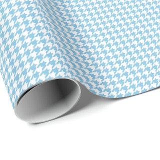 Small Light Blue and White Houndstooth