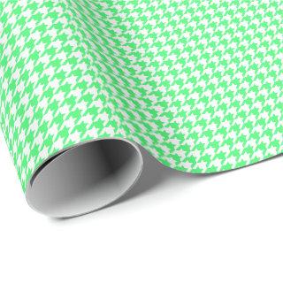 Small Light Green and White Houndstooth