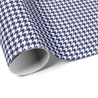 Small Navy Blue and White Houndstooth