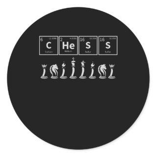 Smart Chess Player Retro Chemistry School Classic Round Sticker