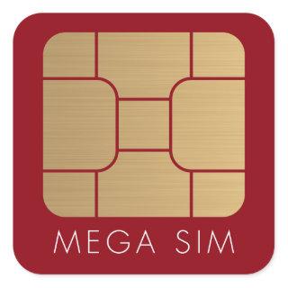 Smart SIM Card mega format faux gold Square Sticker