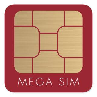 Smart SIM Card mega format faux gold Square Sticker