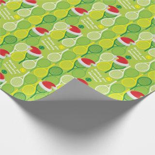 🎄Smashing Christmas🎾tennis pattern Wrapping Pape