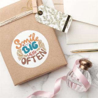 Smile Big Laugh Often: Joyful  Classic Round Sticker