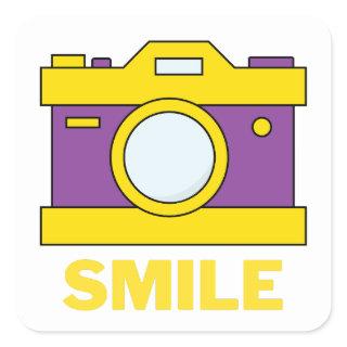 smile for free photo square sticker
