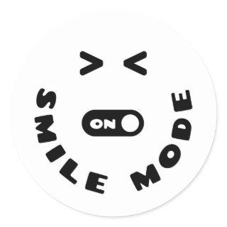 Smile Mode On Classic Round Sticker