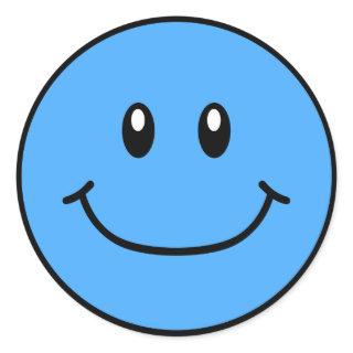 Smiling Face Stickers Blue 0001