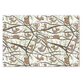 Smiling Sloth Pattern Tissue Paper