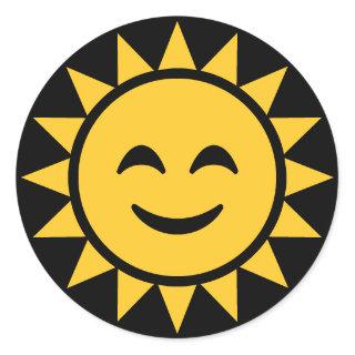 Smiling Sun Classic Round Sticker