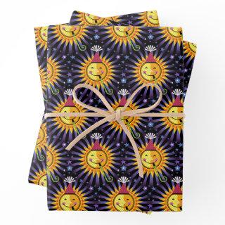 Smiling Sun Stars With Party Hat birthday Blower  Sheets