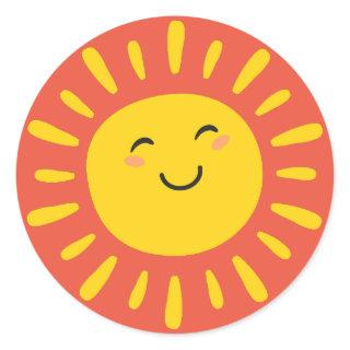 Smiling Sunshine Stickers Yellow Orange