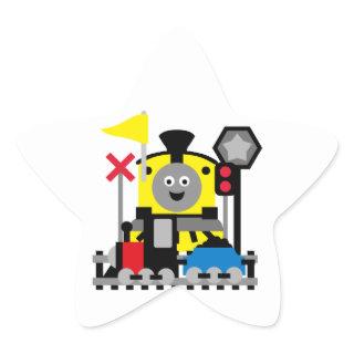 Smiling Train Star Sticker