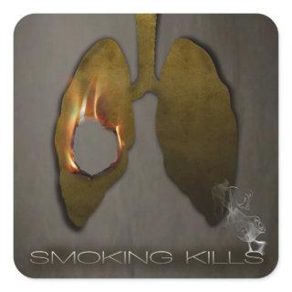 Smoking Kills Lungs Square Sticker