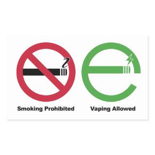 Smoking Prohibited. Vaping Allowed Rectangular Sticker
