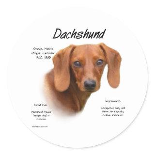 Smooth Dachshund Meet the Breed - Customized Classic Round Sticker