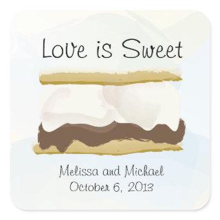 Smores Love Is Sweet Square Sticker